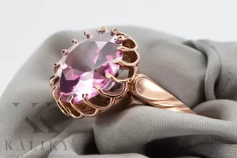 Anillo Estilo vintage Amatista Oro rosa antiguo original de 14k vrc035r